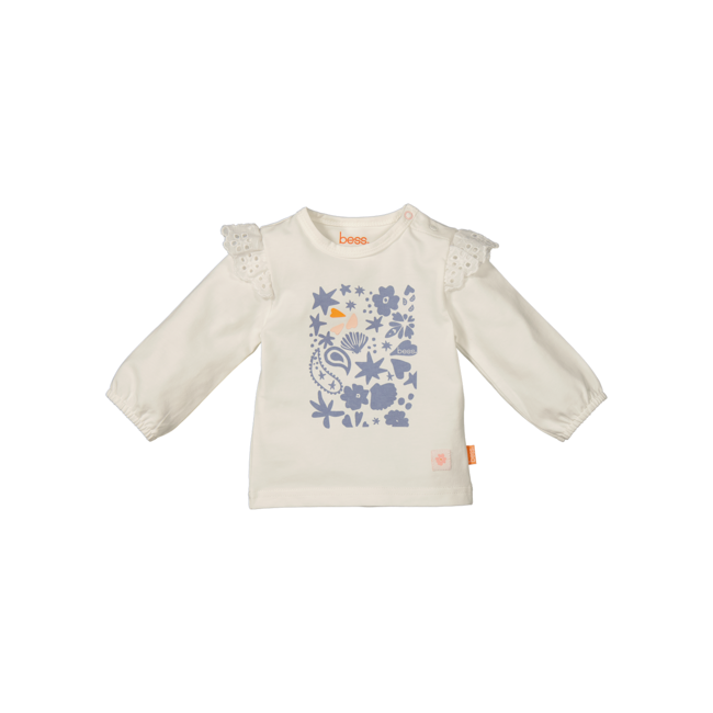 BESS meisjes longsleeve Summer Shell White