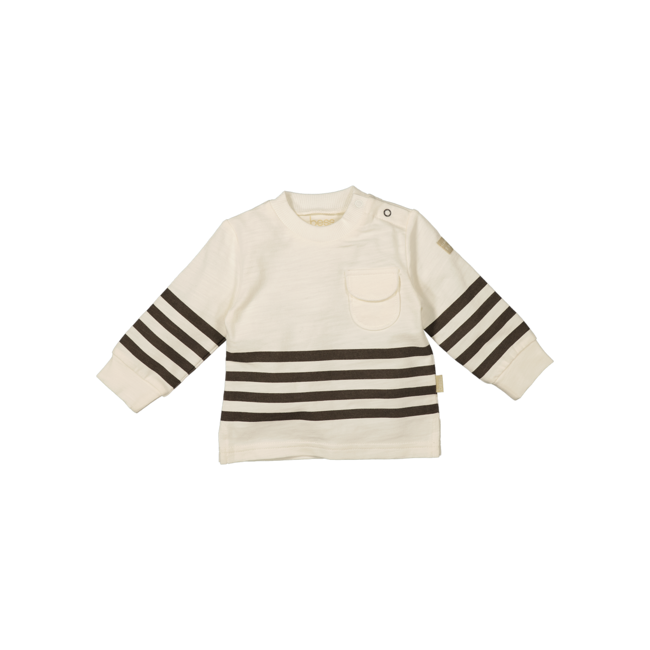 BESS jongens trui Striped Pocket Off White