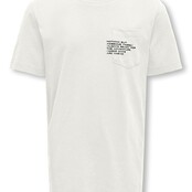 ONLY jongens T-shirt MARINUS Cloud Dancer AWESOME Regular Fit