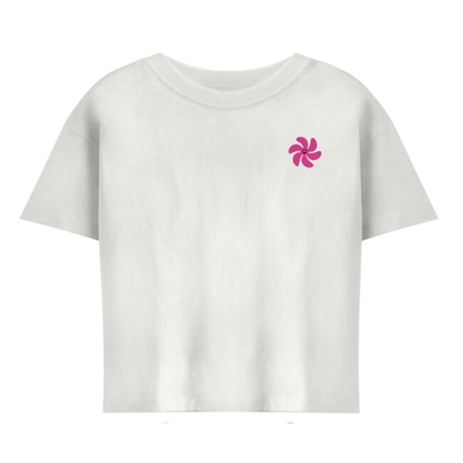 ONLY meisjes kids T-shirt SUN Bright White Back Pink Flower Regular Fit