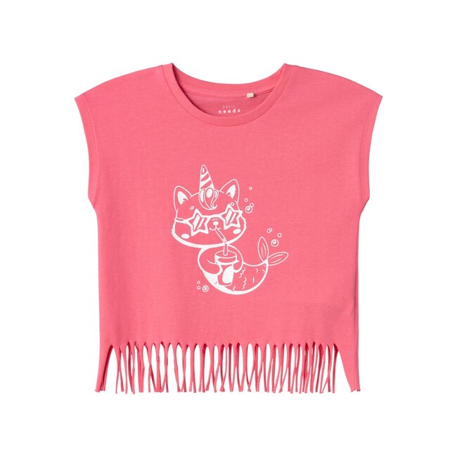 Name It mini meisjes T-shirt VALONE Camellia Rose Unicorn Cat Regular Fit