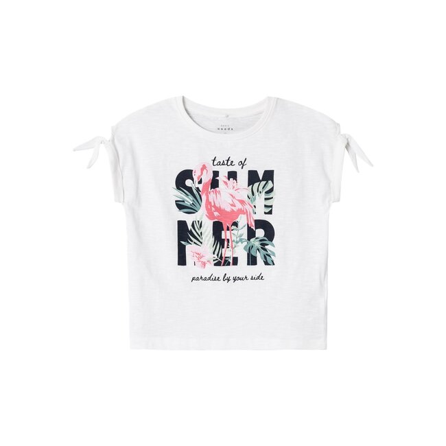 Name It kids meisjes T-shirt VEET Bright White Summer Regular Fit