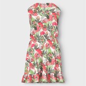 Name It kids meisjes jurk VINAYA Bright White Tropical Regular Fit