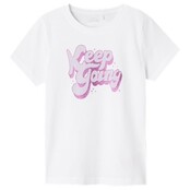 Name It kids meisjes T-shirt VEEN Bright White Keep Going Regular Fit
