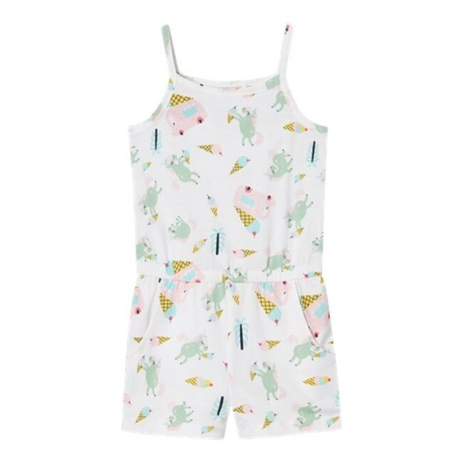 Name It mini meisjes jumpsuit VIGGA Bright White Unicorns And Icecreams