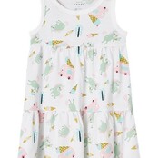 Name It mini meisjes jurk VIGGA Bright White Unicorns And Icecreams Regular Fit