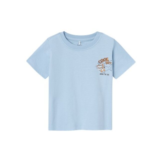 Name It mini jongens T-shirt VELIX Chambray Blue Shark Regular Fit