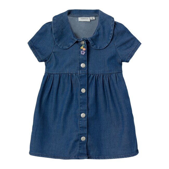 Name It baby meisjes jurk LIVA Dark Blue Denim