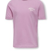 ONLY kids meisjes T-shirt NANCY Begonia Pink Hello Regular Fit