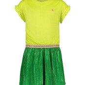 Like Flo meisjes glitter jurk, metallic jersey top Lime