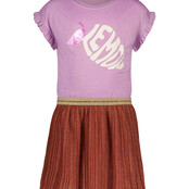 Like Flo meisjes glitter jurk, metallic jersey top Lilac