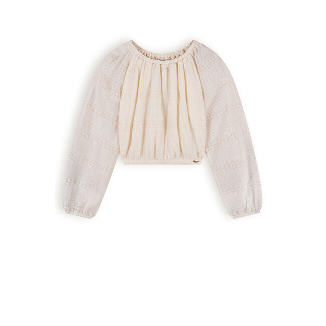 NoBell' Meisjes Timre Embroidered Chiffon Blouse Pearled Ivory