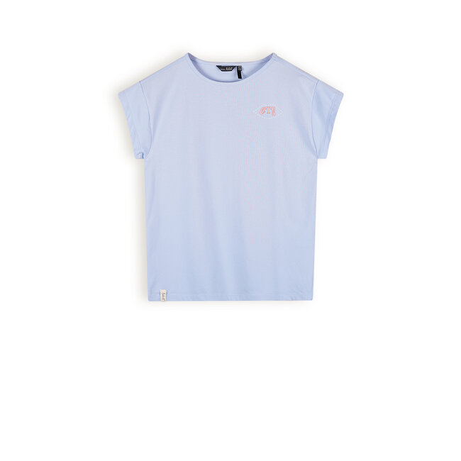 NoBell' Meisjes Kasis T-shirt College Team with knot Satin Blue