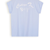 NoBell' Meisjes Kasis T-shirt College Team with knot Satin Blue