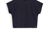 NoBell' Meisjes Kawai Crochet Knit Top Grey Navy