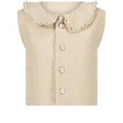 Le Chic meisjes mini ASLY summer tweed gilet Light Cappuccino