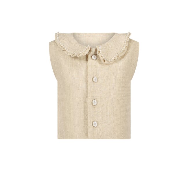 Le Chic meisjes mini ASLY summer tweed gilet Light Cappuccino