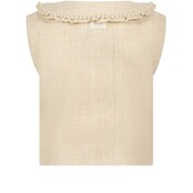 Le Chic meisjes mini ASLY summer tweed gilet Light Cappuccino