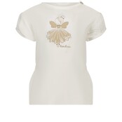 Le Chic meisjes mini NOM flower angel t-shirt Off White