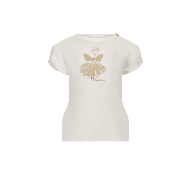 Le Chic meisjes mini NOM flower angel t-shirt Off White