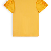 NoNo Kathleen T-shirt with Fancy Contrast Sleeves Apricot