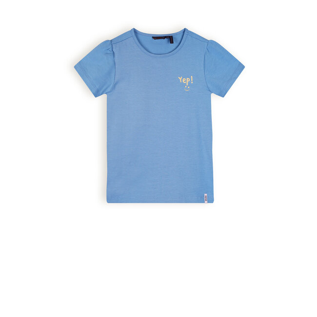 NoNo Kono Basic T-shirt with small embro at chest Parisian Blue