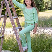 NoNo Sady Flared Fancy Jersey broek Spring Meadow Green