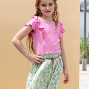 NoNo Maya combi dress with floral rok Spring Meadow Green