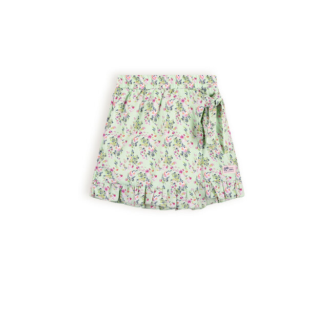 NoNo Saya Floral short with flap at front Spring Meadow Green