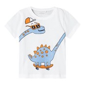 Name It mini jongens T-shirt VILASSE Bright White Dinosaur Regular Fit