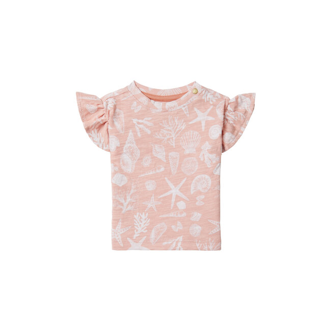 Noppies meisjes T-shirt Covina allover print Peach Beige