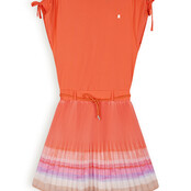 NoNo Mayi combi dress with Watercolour Stripe Border rok Lobster Red