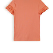 NoNo Kovan Rib Jersey T-shirt ruffles Lobster Red