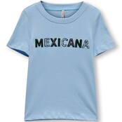 ONLY mini meisjes T-shirt GINNA Clear Sky Mexicana Regular Fit
