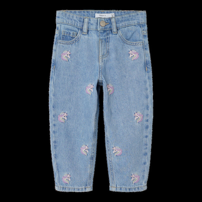 Name It mini meisjes spijkerbroek BELLA Light Blue Denim Mom Fit