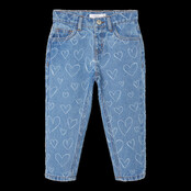 Name It mini meisjes spijkerbroek BELLA Dark Blue Denim Mom Fit