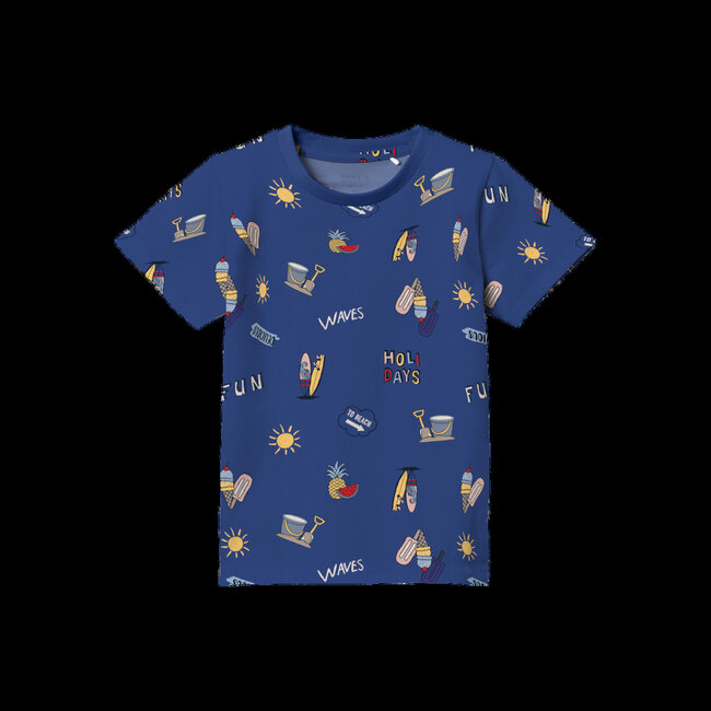 Name It mini jongens T-shirt FLYNE Clematis Blue Regular Fit