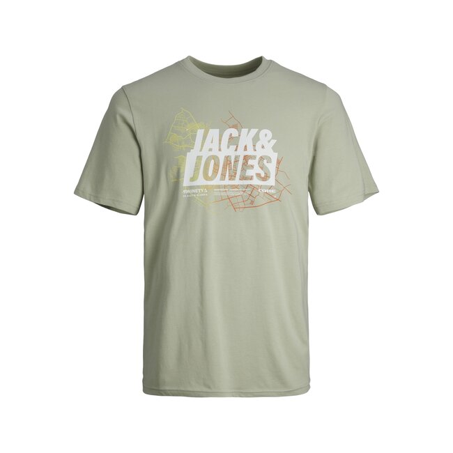 Jack&Jones jongens T-Shirt MAP SUMMER LOGO Desert Sage Regular Fit