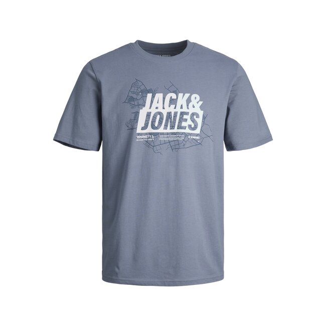 Jack&Jones jongens T-Shirt MAP SUMMER LOGO Flint Stone Regular Fit