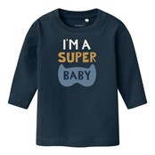 Name It baby jongens longsleeve VACION Dark Sapphire IM A SUPER BABY Regular Fit