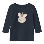 Name It baby meisjes longsleeve VUBIE Dark Sapphire BUNNY W. CROWN Regular Fit