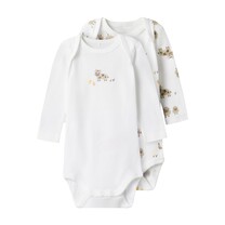 Name It baby unisex romper 2P FARM ANIMALS Bright White