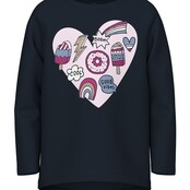 Name It mini meisjes longsleeve VIX Dark Sapphire Heart Standard Fit