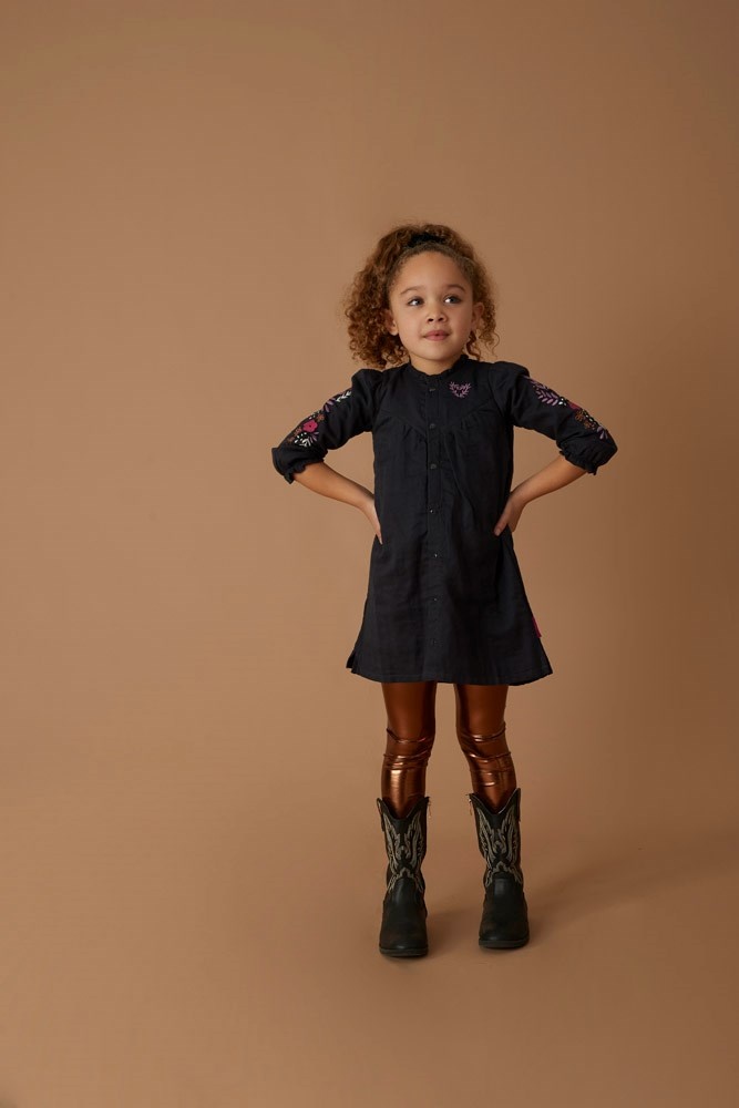 Jubel meisjes Blouse jurk Antraciet Forest Fancy