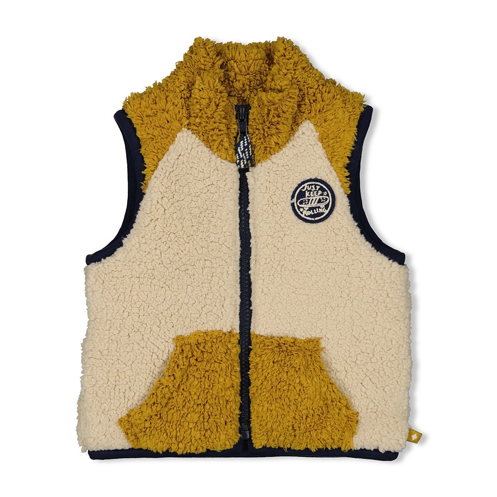 Feetje jongens Teddy gilet Offwhite Keep Rolling