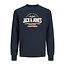 Jack&Jones Jack&Jones jongens trui LOGO Navy Blazer WHITE + MARMELADE Regular Fit