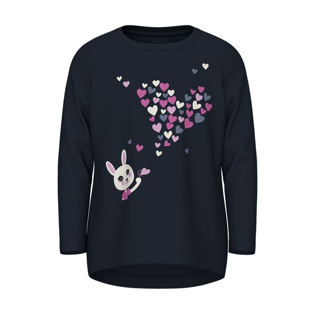 Name It mini meisjes longsleeve VIX Dark Sapphire Bunny Standard Fit