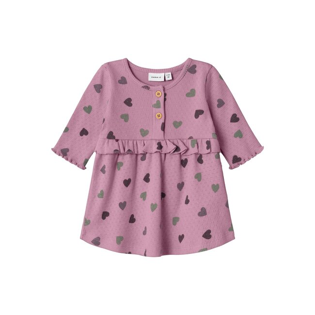 Name It baby meisjes jurk NITTE Mauve Orchid Regular Fit