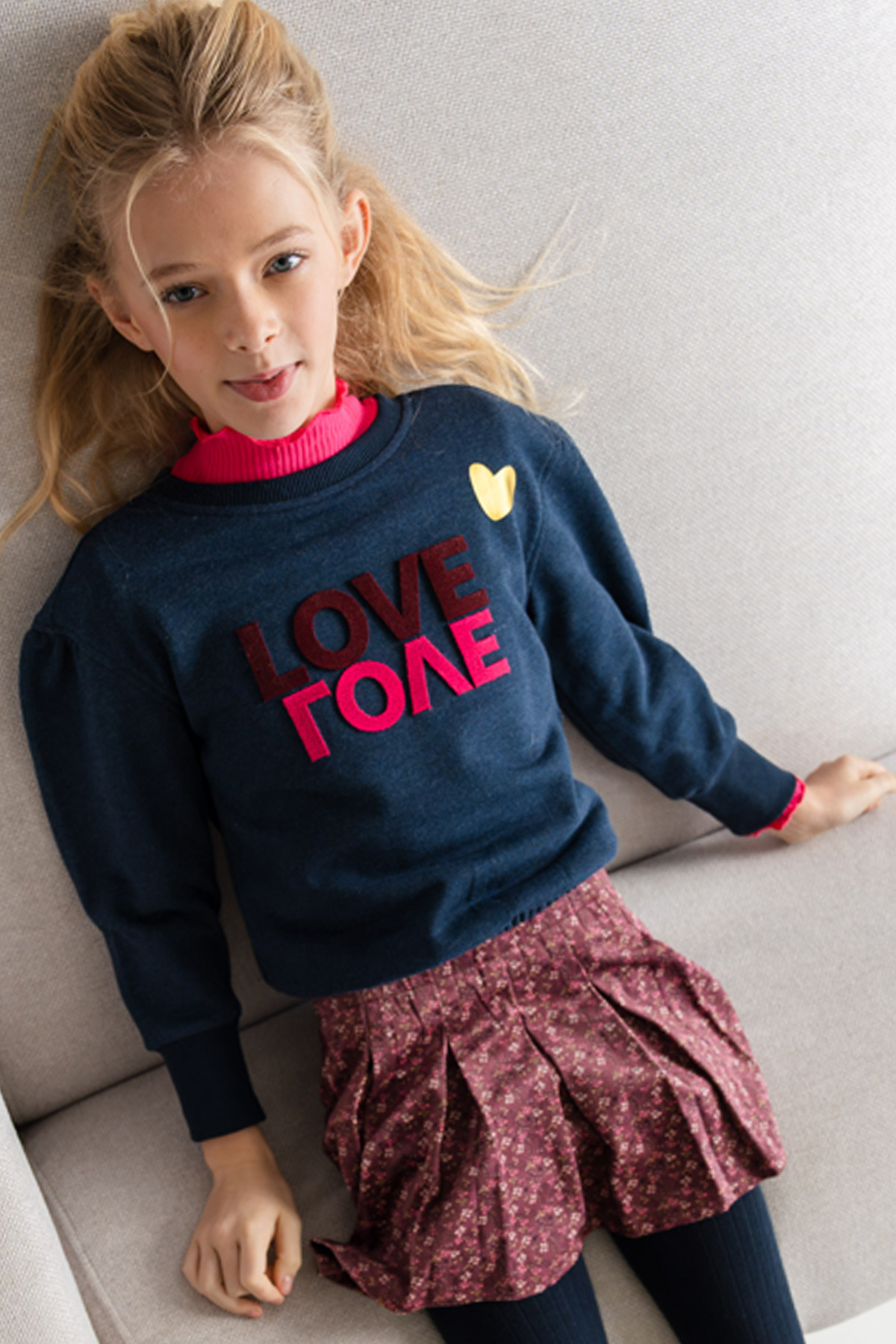 Like Flo meisjes kids longsleeve Eef Flo basic coll Bright pink