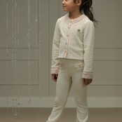 Le Chic meisjes kids broek DEBONT cable knit Dreamy Creamy